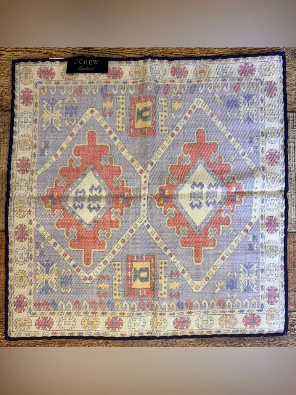 J Crew Ludlow Wool Challis Pocket Square Southwestern 11.5